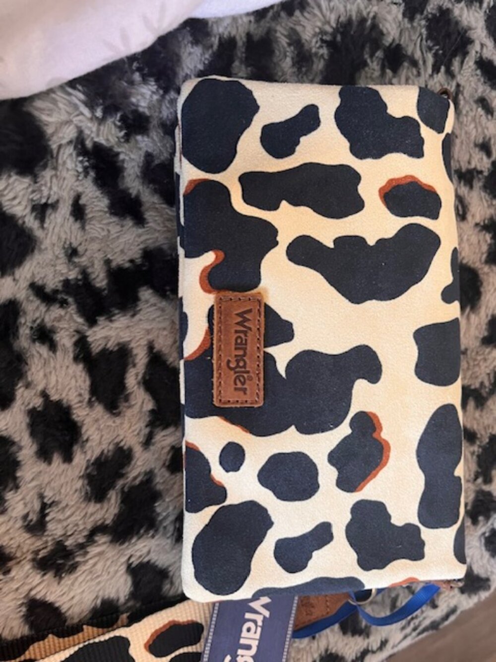 Wrangler Animal Pront Wallet and Crossbody Strap